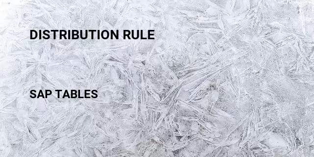 Distribution rule Table in SAP