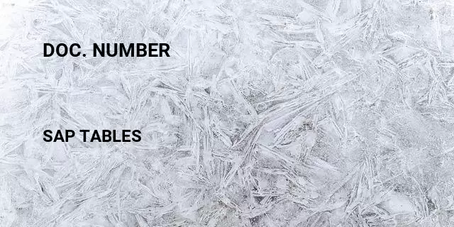 Doc. number Table in SAP