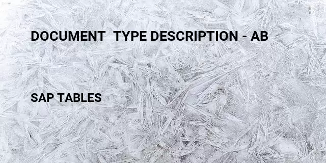 Document  type description - ab Table in SAP