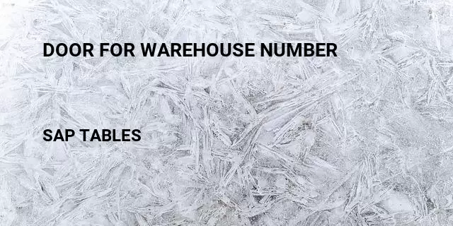 Door for warehouse number Table in SAP