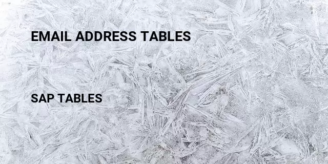 Email address tables Table in SAP