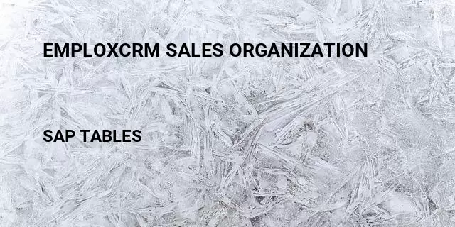 Emploxcrm sales organization Table in SAP