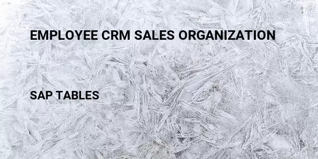 Employee crm sales organization Table in SAP
