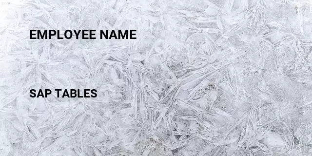 Employee name Table in SAP