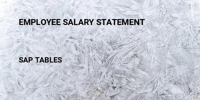 Employee salary statement Table in SAP