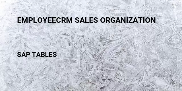 Employeecrm sales organization Table in SAP