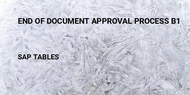 End of document approval process b1 Table in SAP