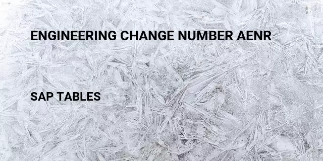 Engineering change number aenr Table in SAP