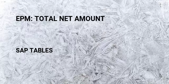 Epm: total net amount Table in SAP