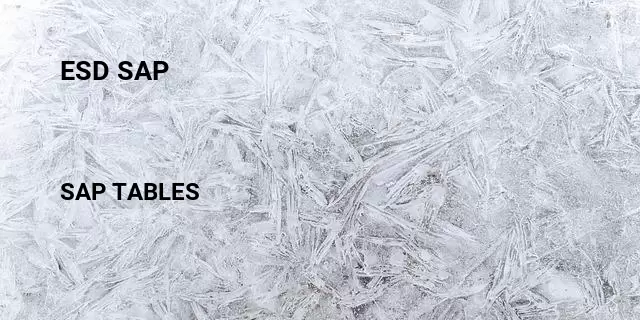 Esd sap Table in SAP