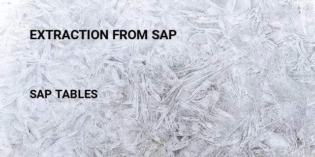 Extraction from sap Table in SAP