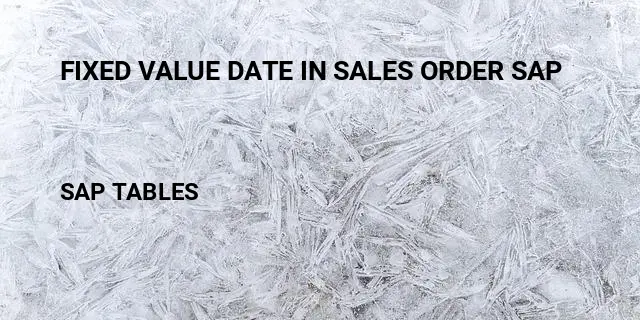 Fixed value date in sales order sap Table in SAP
