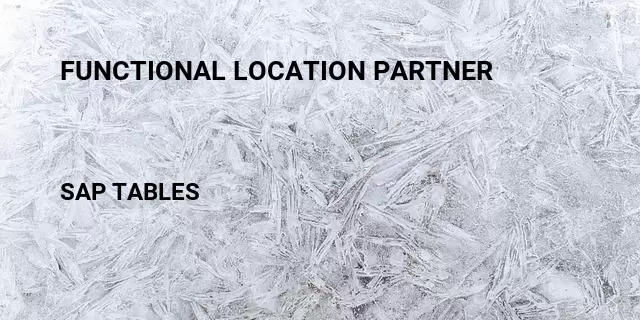 Functional location partner  Table in SAP