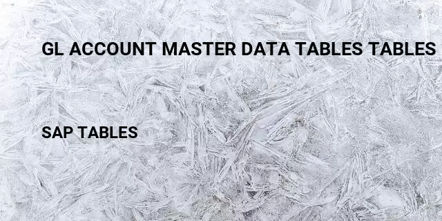 Gl account master data tables tables in sap Table in SAP