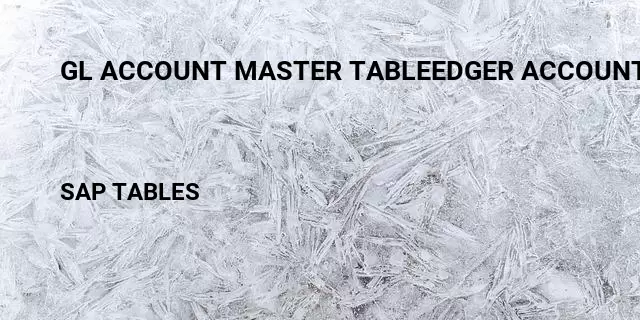 Gl account master tableedger account tables in sap Table in SAP