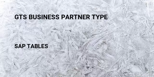 Gts business partner type Table in SAP