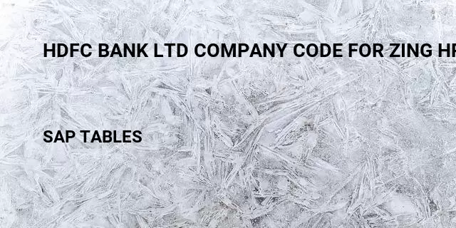 Hdfc bank ltd company code for zing hr  salary slip download  Table in SAP