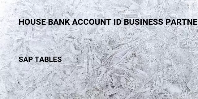 House bank account id business partner tables in sap Table in SAP