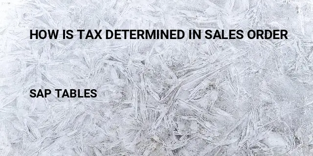How is tax determined in sales order Table in SAP