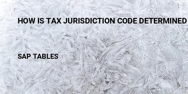 How is tax jurisdiction code determined in vendor master Table in SAP