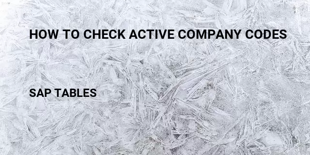 How to check active company codes Table in SAP