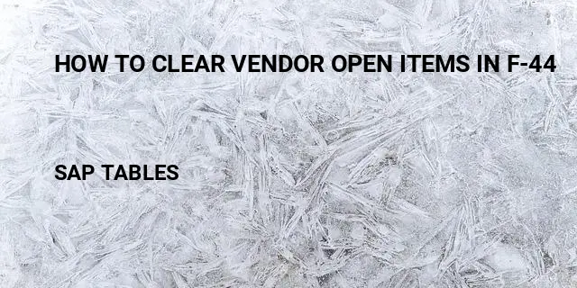 How to clear vendor open items in f-44 Table in SAP