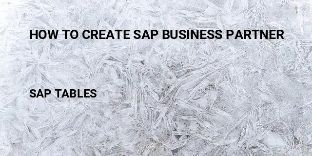 How to create sap business partner Table in SAP