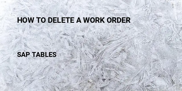 How to delete a work order Table in SAP