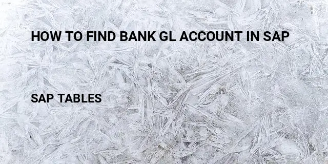 How to find bank gl account in sap Table in SAP