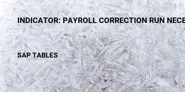 Indicator: payroll correction run necessary Table in SAP