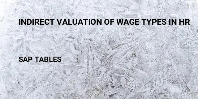 Indirect valuation of wage types in hr Table in SAP