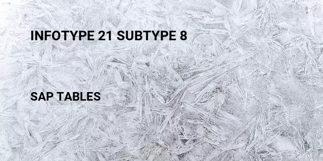 Infotype 21 subtype 8 Table in SAP