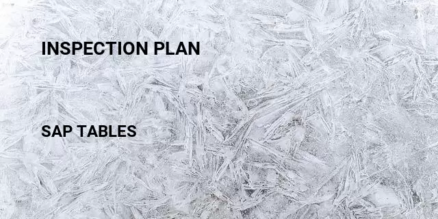 Inspection plan Table in SAP