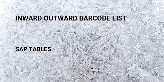 Inward outward barcode list Table in SAP