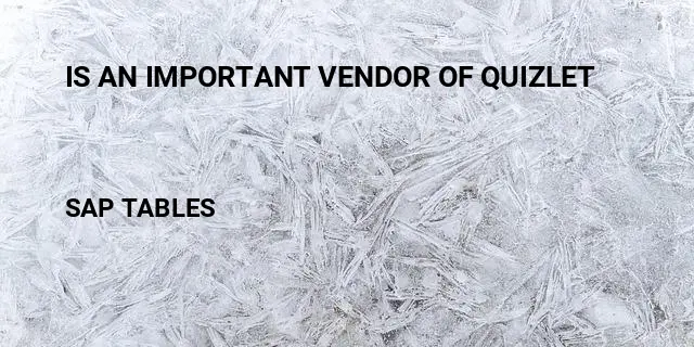 Is an important vendor of quizlet Table in SAP