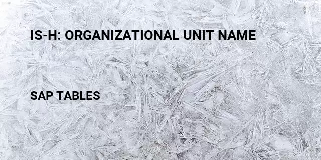 Is-h: organizational unit name Table in SAP