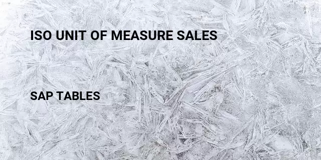 Iso unit of measure sales Table in SAP