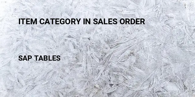 Item category in sales order Table in SAP