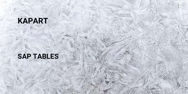 Kapart Table in SAP
