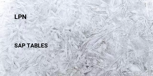 Lpn Table in SAP