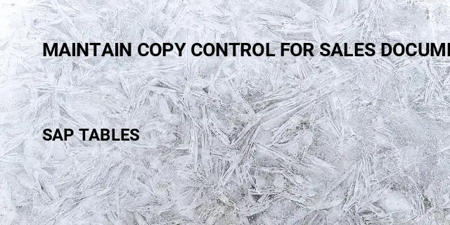 Maintain copy control for sales document sap Table in SAP