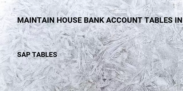 Maintain house bank account tables in sap Table in SAP