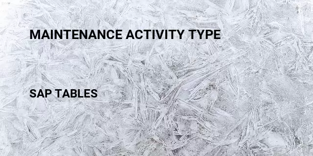 Maintenance activity type Table in SAP