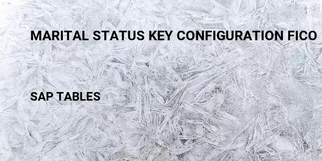 Marital status key configuration fico Table in SAP