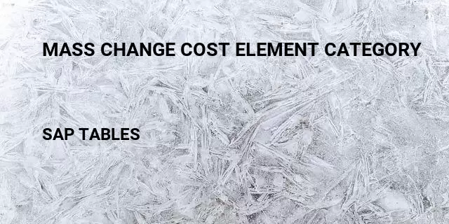 Mass change cost element category Table in SAP