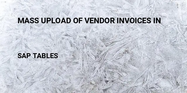 Mass upload of vendor invoices in Table in SAP