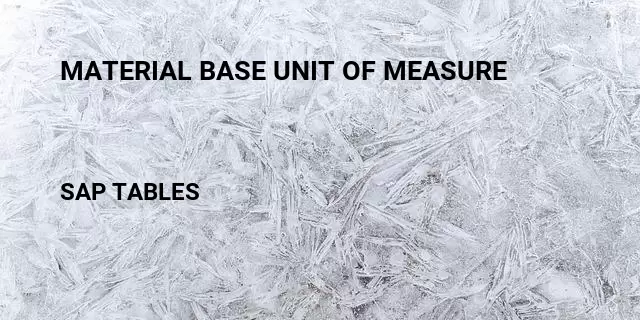 Material base unit of measure Table in SAP