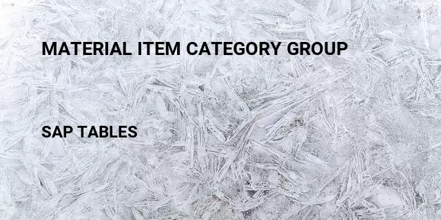 Material item category group Table in SAP