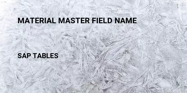 Material master field name Table in SAP