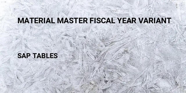 Material master fiscal year variant Table in SAP